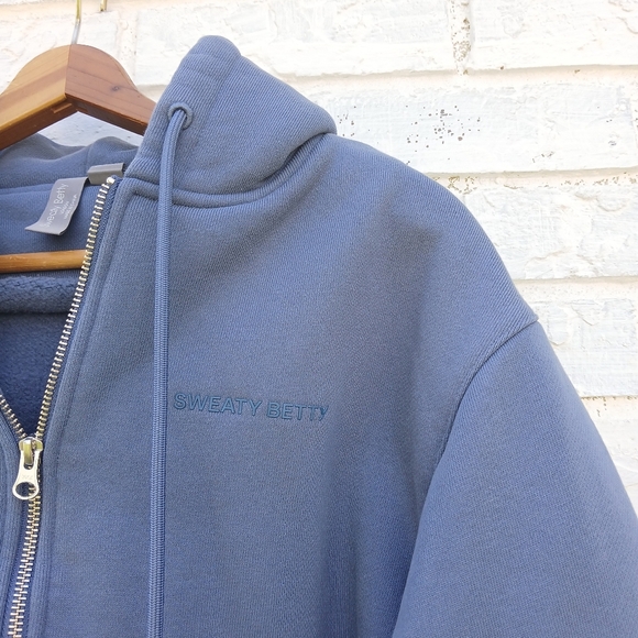 Sweaty Betty Full Zip Hoodie Blue Size 8 - Picture 4 of 9